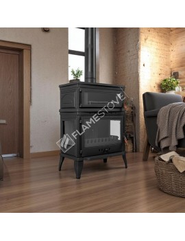 FS-045YK - Yüksek Verimli Yan Kapaklı Döküm Odun & Kömür Sobası - Retro Lux, Emaye Fırınlı